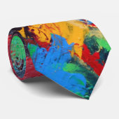 Abstracte penseelstreken met schouderwand stropdas (Opgerold)