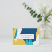 Abstracte penseelstreken moderne compositie visitekaartje (Staand voorkant)