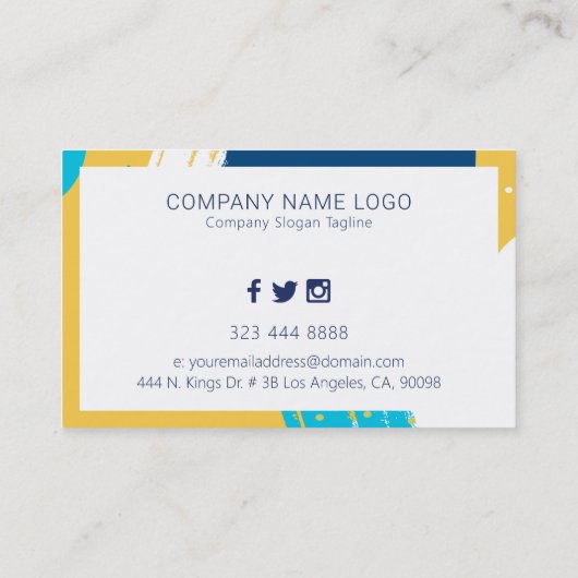 Abstracte penseelstreken moderne compositie visitekaartje (Achterkant)