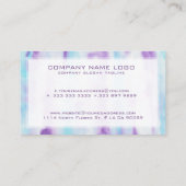 Abstracte penseelstreken Paarse blauw & wit Visitekaartje (Achterkant)