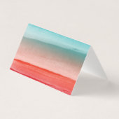 Abstracte penseelstreken Rode Turquoise Visitekaartje (Achterkant)