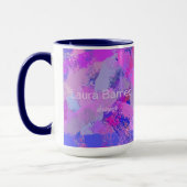 Abstracte penseelstreken Roze Violet Mok (Links)
