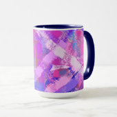 Abstracte penseelstreken Roze Violet Mok (Voorkant rechts)