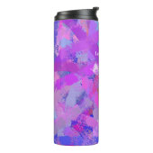 Abstracte penseelstreken Roze Violet Thermosbeker (Gedraaid links)