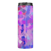 Abstracte penseelstreken Roze Violet Thermosbeker (Achterkant)