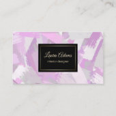 Abstracte penseelstreken Roze Violet Visitekaartje (Voorkant)