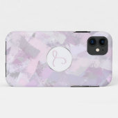 Abstracte penseelstreken, structuur. Monogram. Case-Mate iPhone Case (Achterkant (horizontaal))
