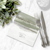 Abstracte penseelstreken Trouwen We Do ID886 Servet