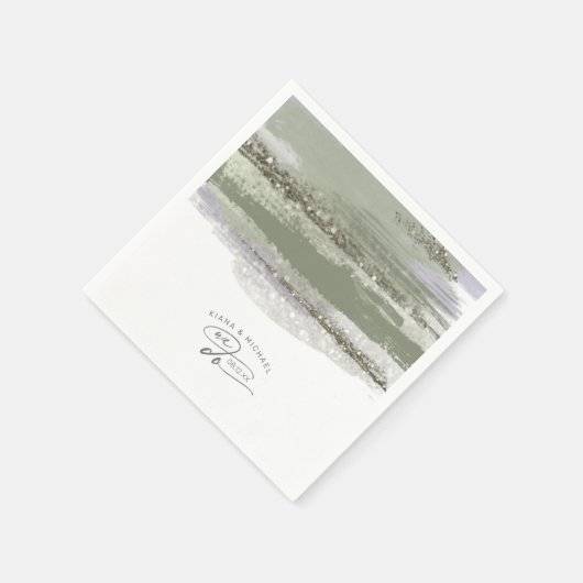 Abstracte penseelstreken Trouwen We Do ID886 Servet (Hoek)