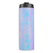 Abstracte penseelstreken zeemeermin kleuren thermosbeker (Voorkant)