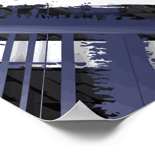 Abstracte penseelstrepen poster (Hoek)