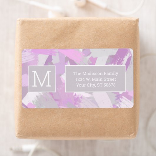 Abstracte penseelstructuur etiket (Insitu)