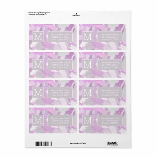 Abstracte penseelstructuur etiket (Full Sheet)