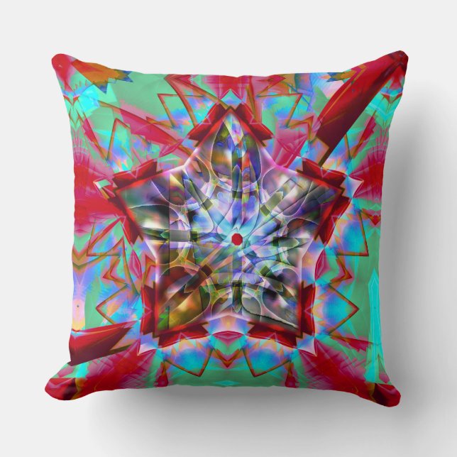 Abstracte pentagon ster gemengd in puinhoop kussen (Voorkant)