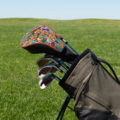 Abstracte Pepperoni Pizza op blauwe achtergrond Golfheadcover (Insitu)