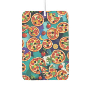Abstracte Pepperoni Pizza op blauwe achtergrond Luchtverfrisser