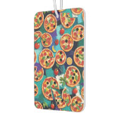 Abstracte Pepperoni Pizza op blauwe achtergrond Luchtverfrisser (Links)