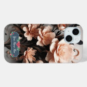 Abstracte Perzik Bloemen Moderne Kunst Case-Mate iPhone Case (Achterkant (horizontaal))
