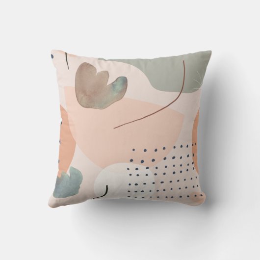 Abstracte Perzik- en aardewerk Kussen (Achterkant)