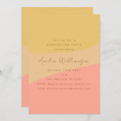 Abstracte perzik geel boho vormen afstudeerfeest kaart (Voorkant / Achterkant)