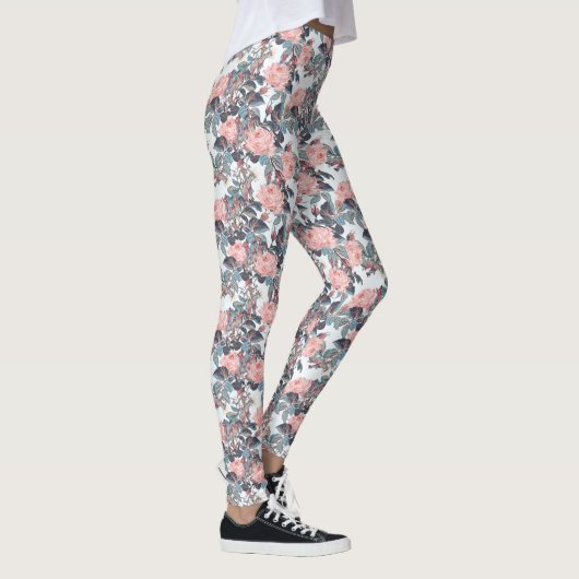 Abstracte perzikroos ontwerp leggings (Rechts)