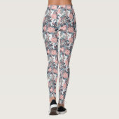 Abstracte perzikroos ontwerp leggings (Achterkant)
