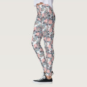 Abstracte perzikroos ontwerp leggings (Links)