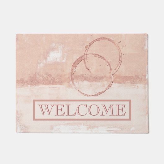 Abstracte perziksteen wit Welkom Deurmat (Voorkant)
