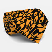 Abstracte petalen - Lt Oranje op zwart Stropdas (Opgerold)