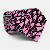 Abstracte petalen - Roze op zwart Stropdas (Opgerold)