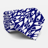 Abstracte petalen - Wit op de diepzeemacht Stropdas (Opgerold)