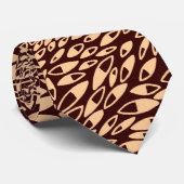 Abstracte petalen - Zand op bruin Stropdas (Opgerold)
