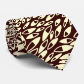 Abstracte Petals - Cream on Walnut Stropdas (Opgerold)