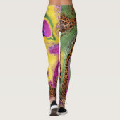 abstracte peulvruchten, luipaarden leggings (Achterkant)