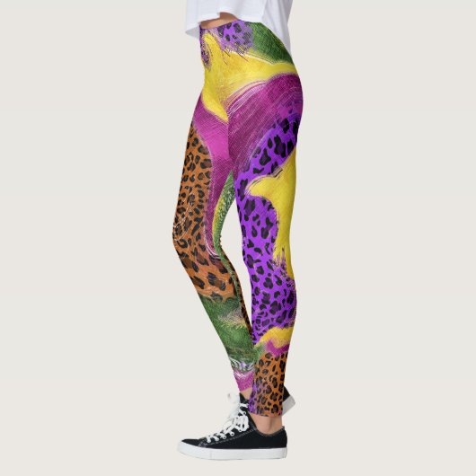 abstracte peulvruchten, luipaarden leggings (Links)