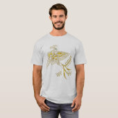 Abstracte Phoenix Bird in gouden tinten T-shirt (Voorkant volledig)