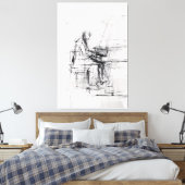 Abstracte pianist - expressieve muziek canvas afdruk (Insitu (Slaapkamer))