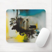 Abstracte Piano Cat Tree Occult Dark Witchy AI Art Muismat (Met muis)