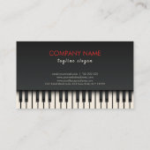 Abstracte piano en rode clef visitekaartje (Achterkant)