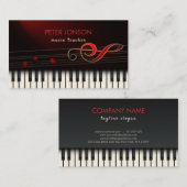 Abstracte piano en rode clef visitekaartje (Voorkant / Achterkant)
