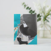 Abstracte piano- en stoelcollage briefkaart (Staand voorkant)