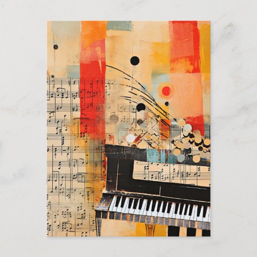 Abstracte Piano Montage kunst Briefkaart (Voorkant)