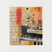 Abstracte Piano Montage kunst Wandkleed (Voorkant)