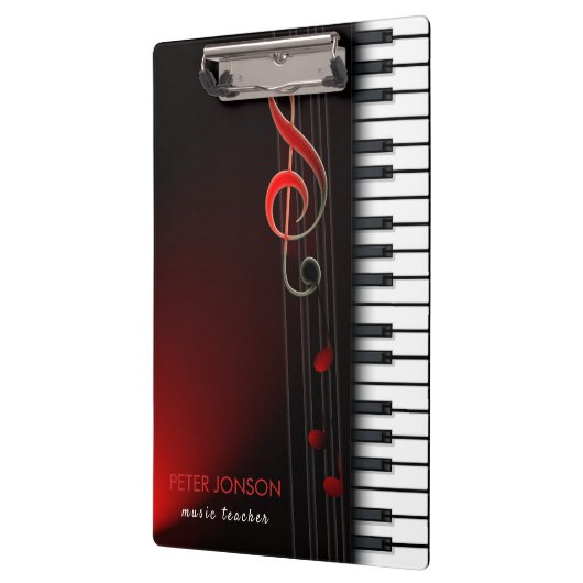 Abstracte piano & rode klep klembord (Links)