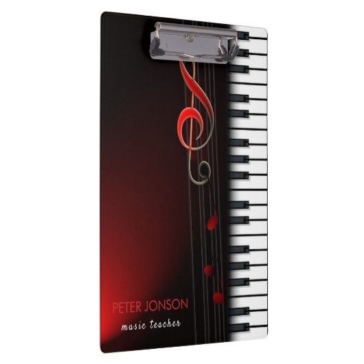 Abstracte piano & rode klep klembord (Rechts)