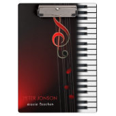 Abstracte piano & rode klep klembord (Voorkant)