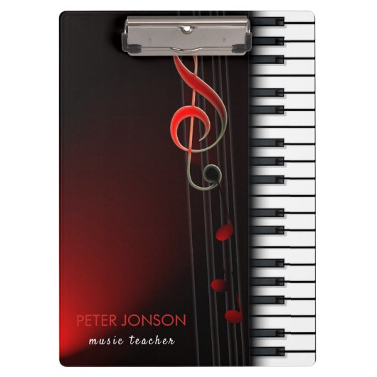 Abstracte piano & rode klep klembord (Voorkant)