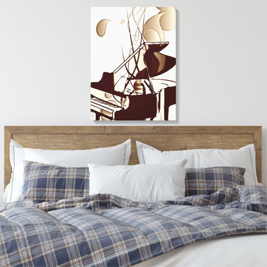 Abstracte Pianokunst Canvas Afdruk (Insitu (Slaapkamer))