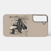 Abstracte Pianokunst Samsung Galaxy Hoesje (Achterkant horizontaal)