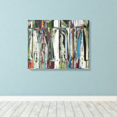 Abstracte pianokussen canvas afdruk (Insitu (Houten vloer))